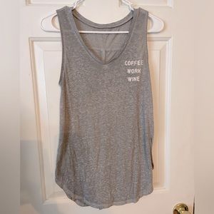 Lightweight “coffee, work, wine” tank top